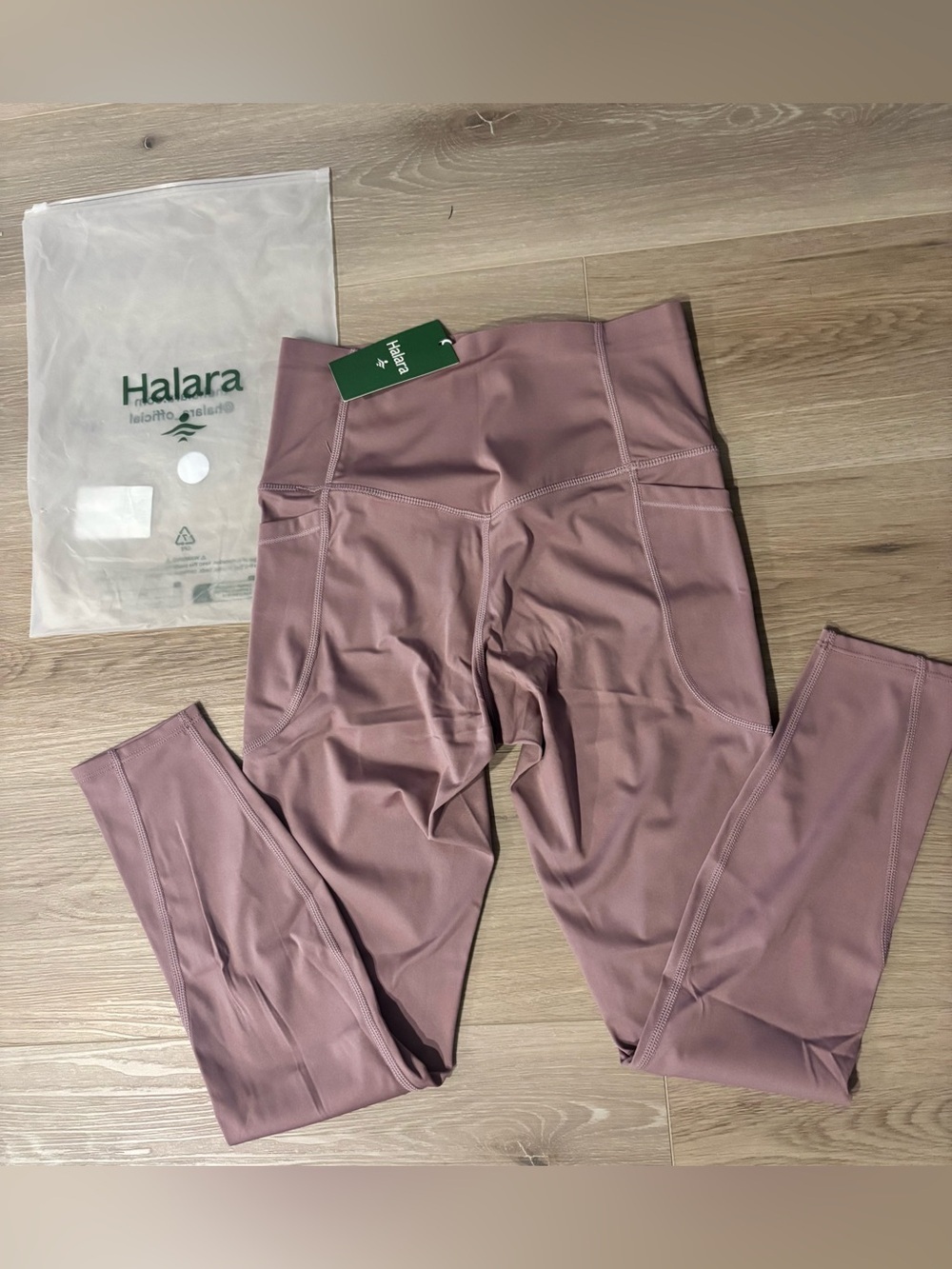 Halara Leggings High Waist Pockets Dusty Rose MSRP $51